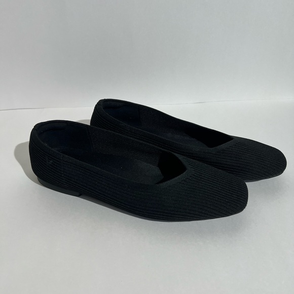 Vivaia Black Women's Square Toe Flat Shoes - Picture 7 of 11